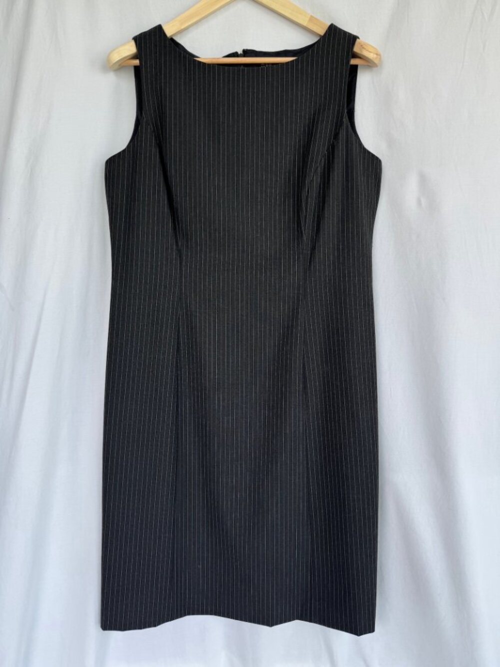 Alex Marie Charcoal Pinstripe Sheath Dress Size 12 Career Work Office